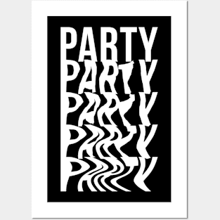 crazy party logo Posters and Art